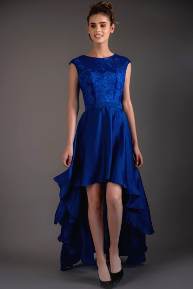 Asymmetrical Classy Blue Evening Dress - C953 #1