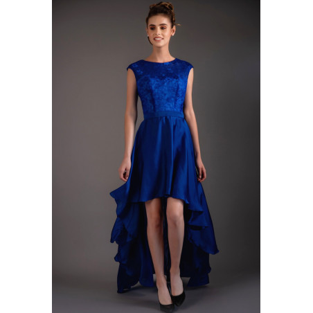 Asymmetrical Classy Blue Evening Dress