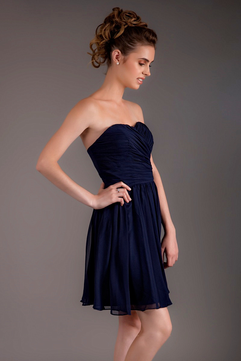 Blue Strapless Cocktail Dress main image 1