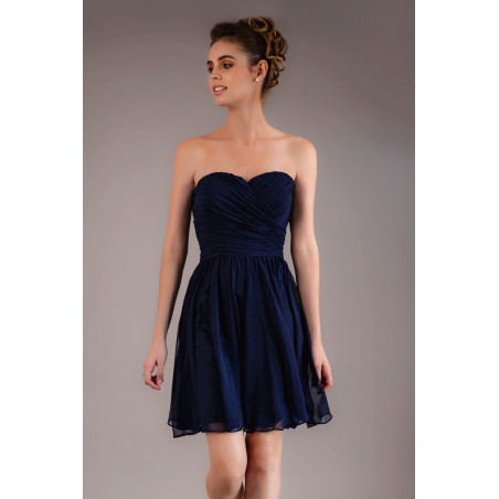 Robe Cocktail Courte Bleu Nuit