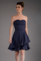 Short Blue Cocktail Dress With Draped Sweetheart Neckline - Ref C548 - 02