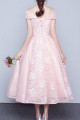 Long Pink Lace Prom Dress - Ref C955 - 05