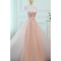 Open Back Light Pink Long Evening Dress-Lace Bodice - Ref L962 - 03
