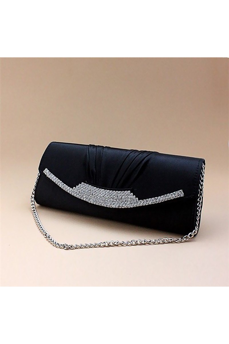 Black womens evening bags with chain - Ref SAC002 - 01