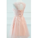 Tulle Short Pink Prom Dress With Embroidery - Ref C958 - 03
