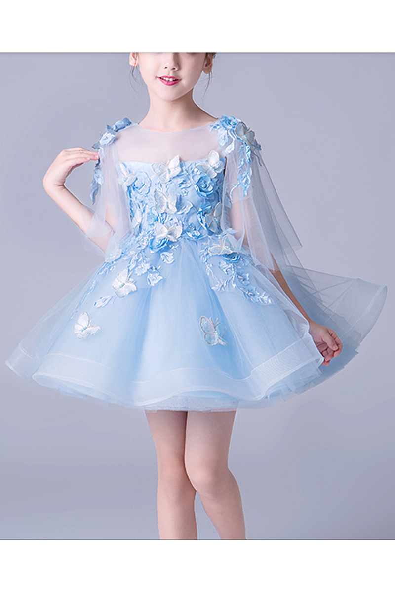 Robe Fille Noeud Papillon Mariage – Tulle Perles, Bouquetières Anniversaire Baptême 2-11 Ans
