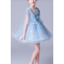 Robe De Fête Petite Fille Bleu Turquoise Papillons Jupe Tutu - Ref TQ009 - 04