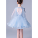Girls Blue Party Dress With Cascading Flowers - Ref TQ009 - 06