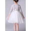 Long Sleeve Tulle Childrens Party Dress With Belt - Ref TQ012 - 05