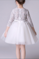 Long Sleeve Tulle Childrens Party Dress With Belt - Ref TQ012 - 05