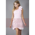 One Shoulder Pale Pink Cocktail Dress - Ref C144 - 02