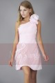 One Shoulder Pale Pink Cocktail Dress - Ref C144 - 02