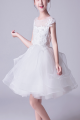 Robe Tulle Douce Blanche Fille Corsage Brodé - Ref TQ015 - 02