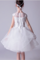 Robe Tulle Douce Blanche Fille Corsage Brodé - Ref TQ015 - 04