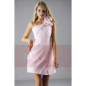 One Shoulder Pale Pink Cocktail Dress - Ref C144 - 04
