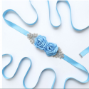 Affordable White off wedding belt flowers - Ref YD001 - 06