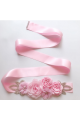 Ceinture rose fleurs une touche dorée - Ref YD004 - 06