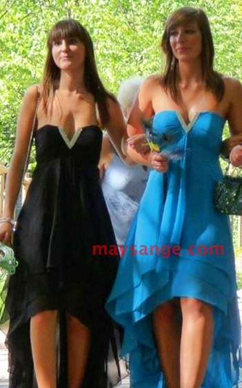 robe bustier bleu claire et noire