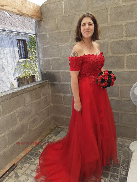 robe bustier rouge longue