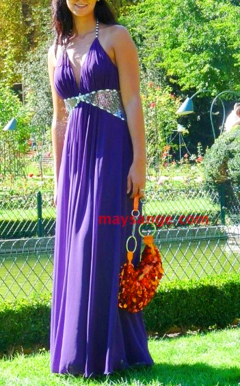 robe longue violette